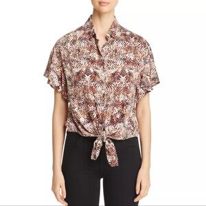 Women’s Zulu Beige Tie Front Blouse